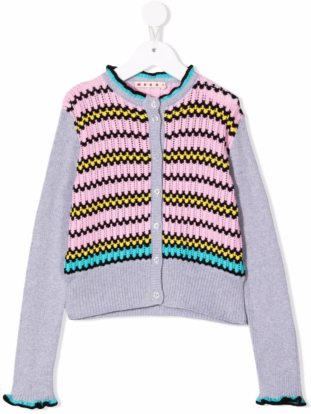 

Marni Kids cárdigan con motivo de rayas - Gris