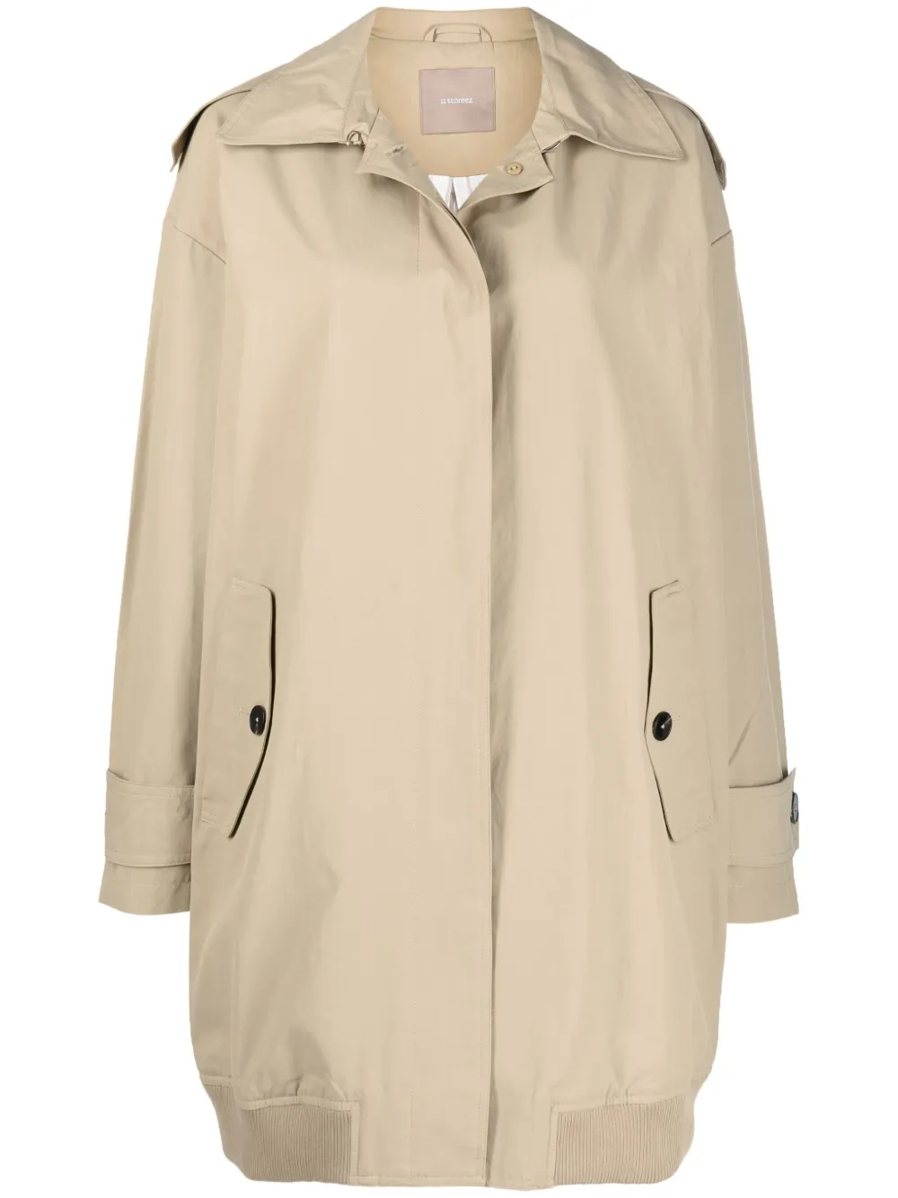 

12 STOREEZ gabardina bomber oversize - Neutro