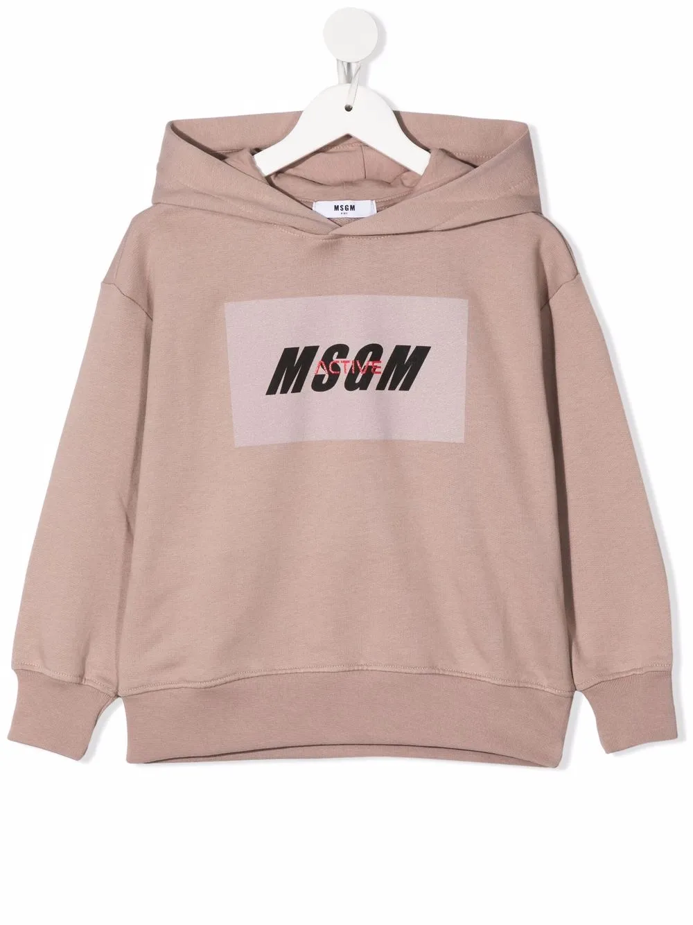 

MSGM Kids logo print hoodie - Neutrals