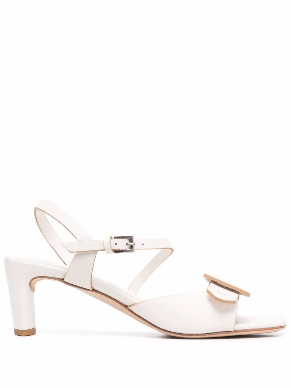 Del Carlo strap-fastening detail sandals White