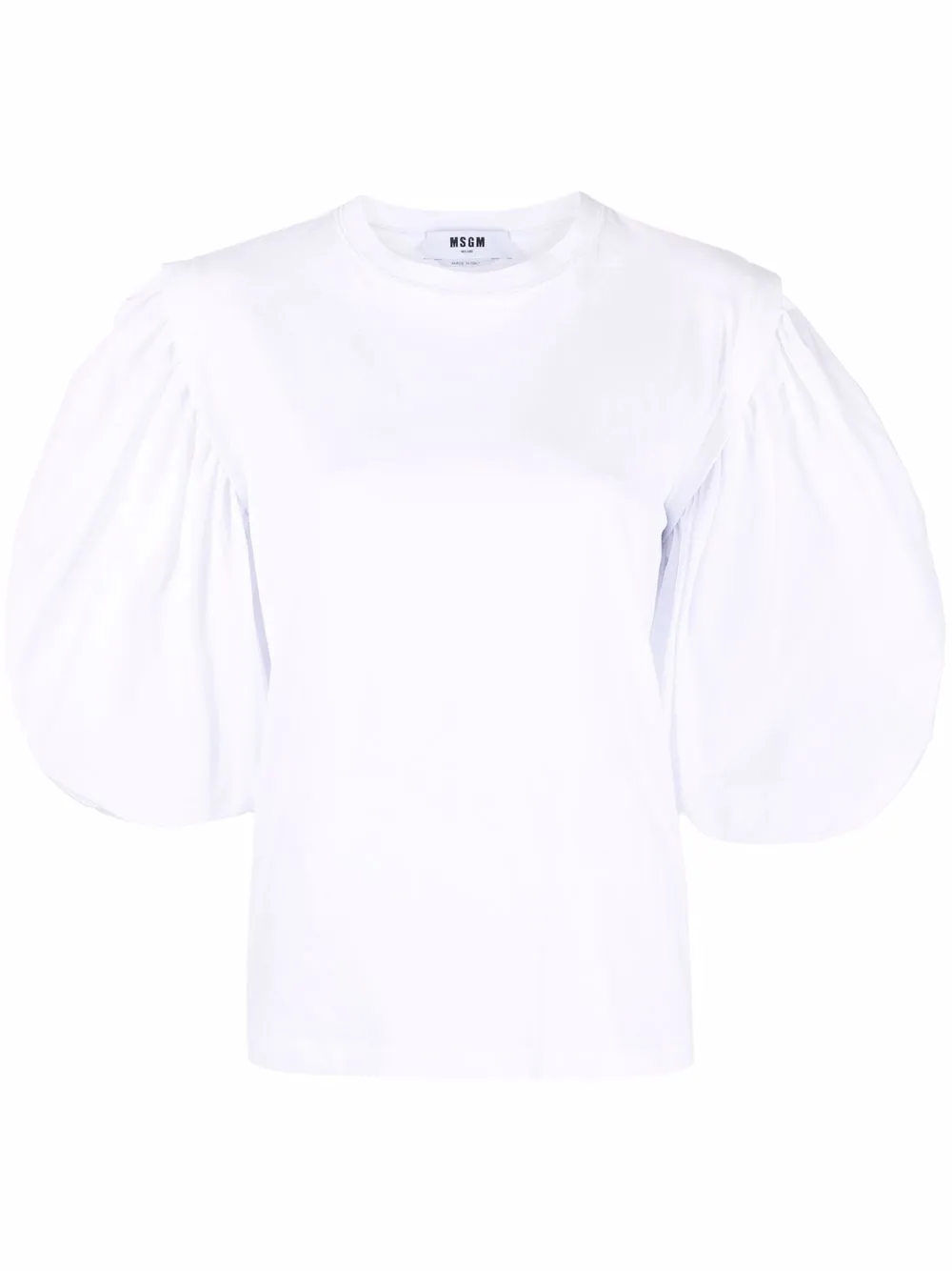 

MSGM playera de manga ballon y cuello redondo - Blanco