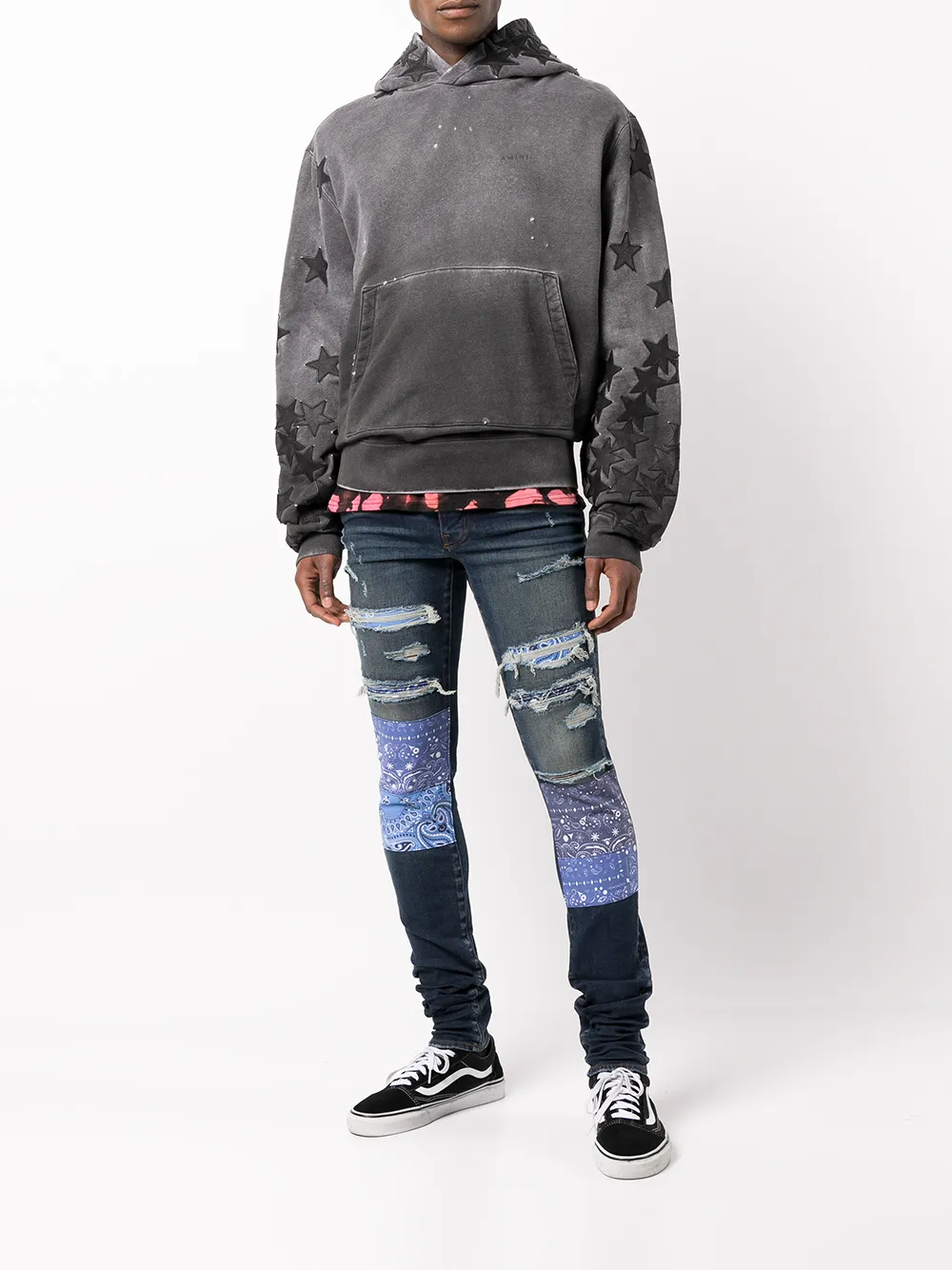Image 2 of AMIRI Bandana Artpatch skinny jeans