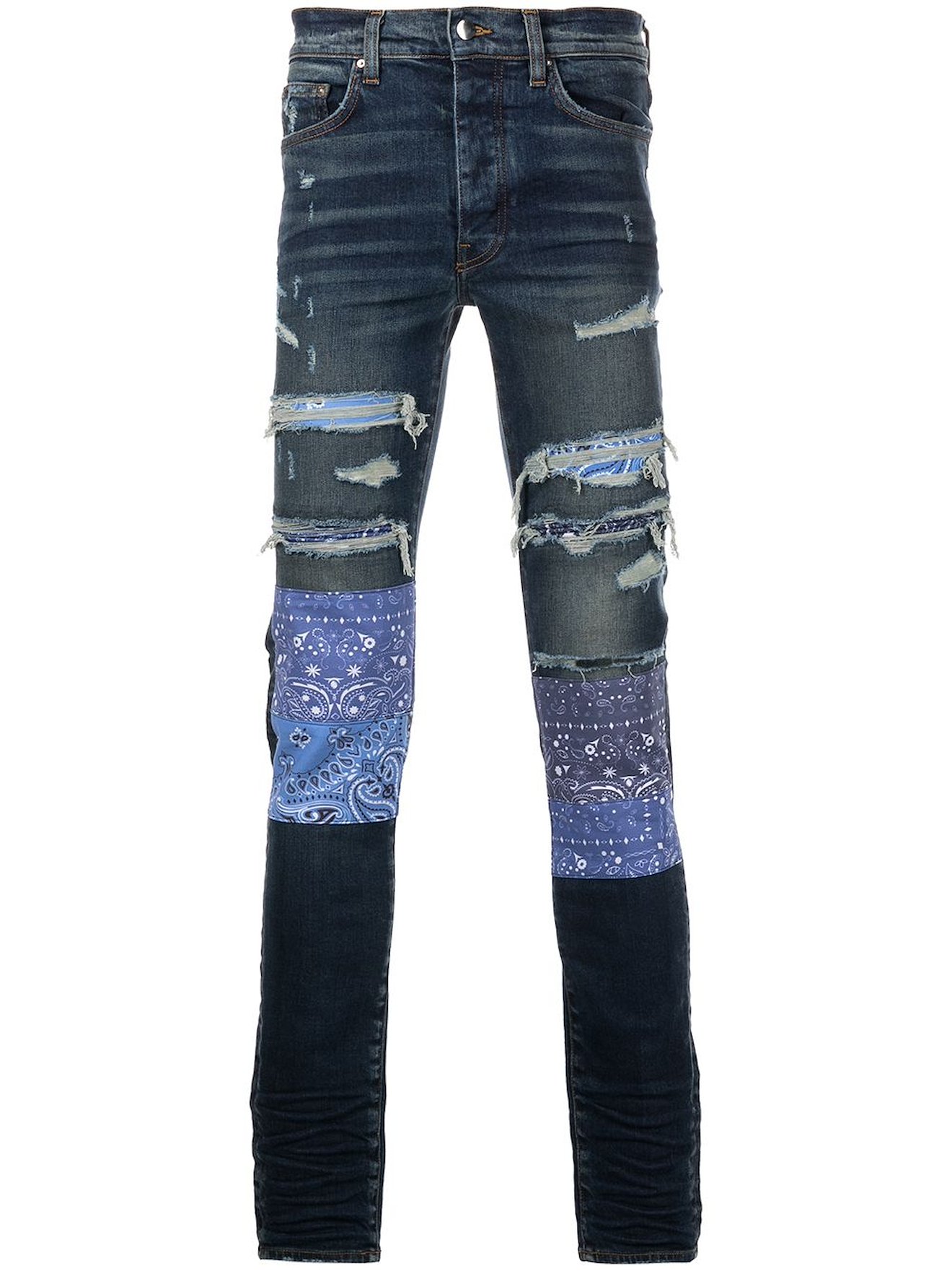 AMIRI Bandana Artpatch skinny jeans blue MODES