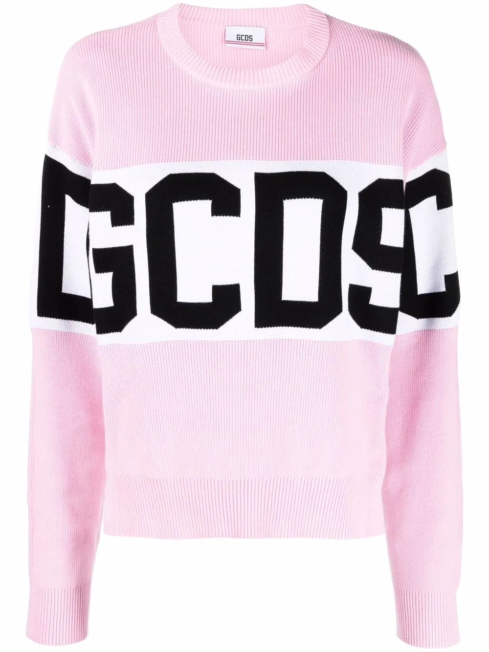 

Gcds intarsia-knit logo-motif jumper - Pink