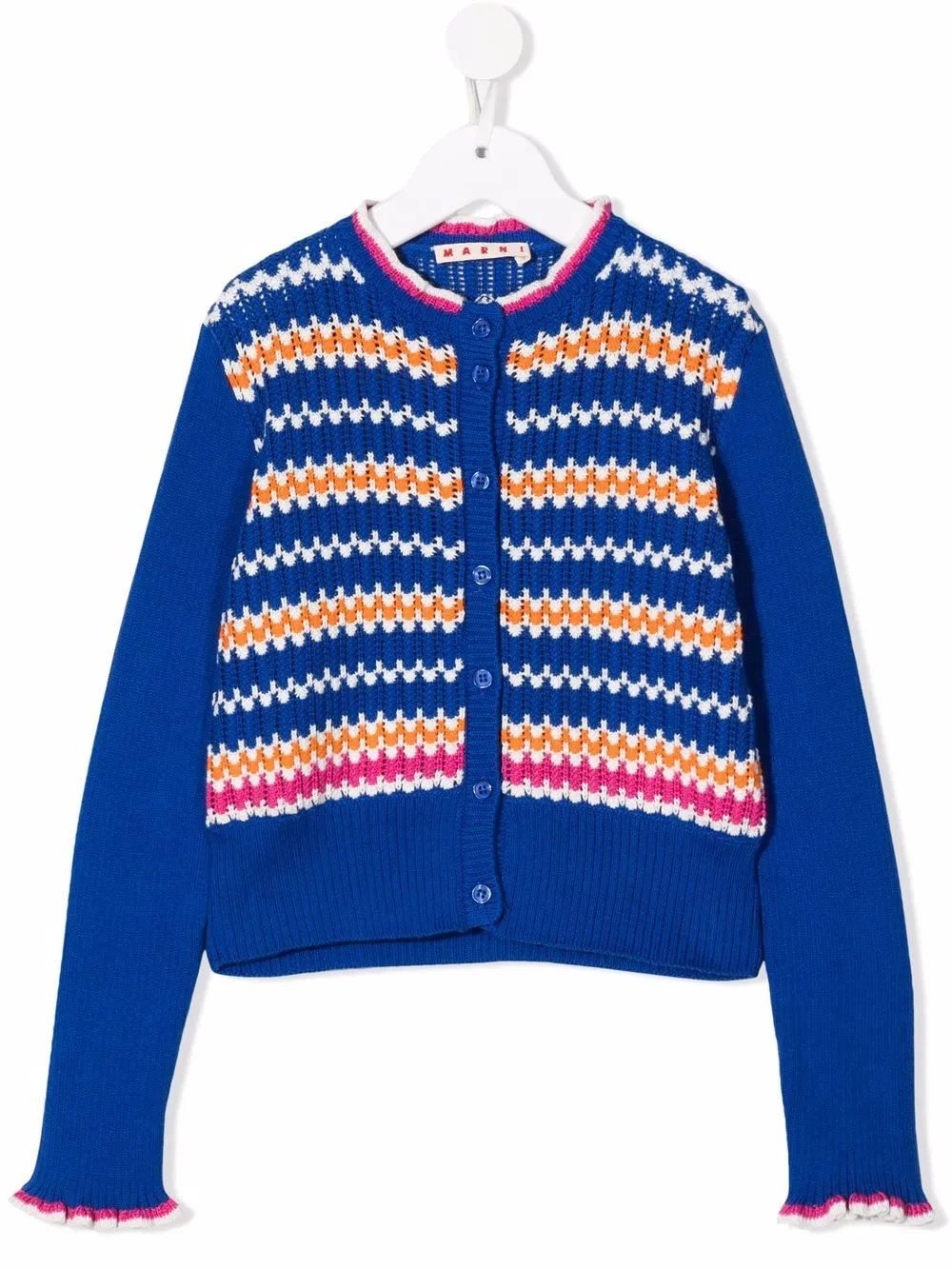 

Marni Kids striped knitted cardigan - Blue