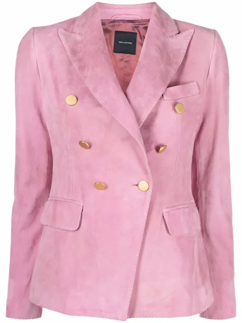Tagliatore Lizzie double-breasted suede blazer