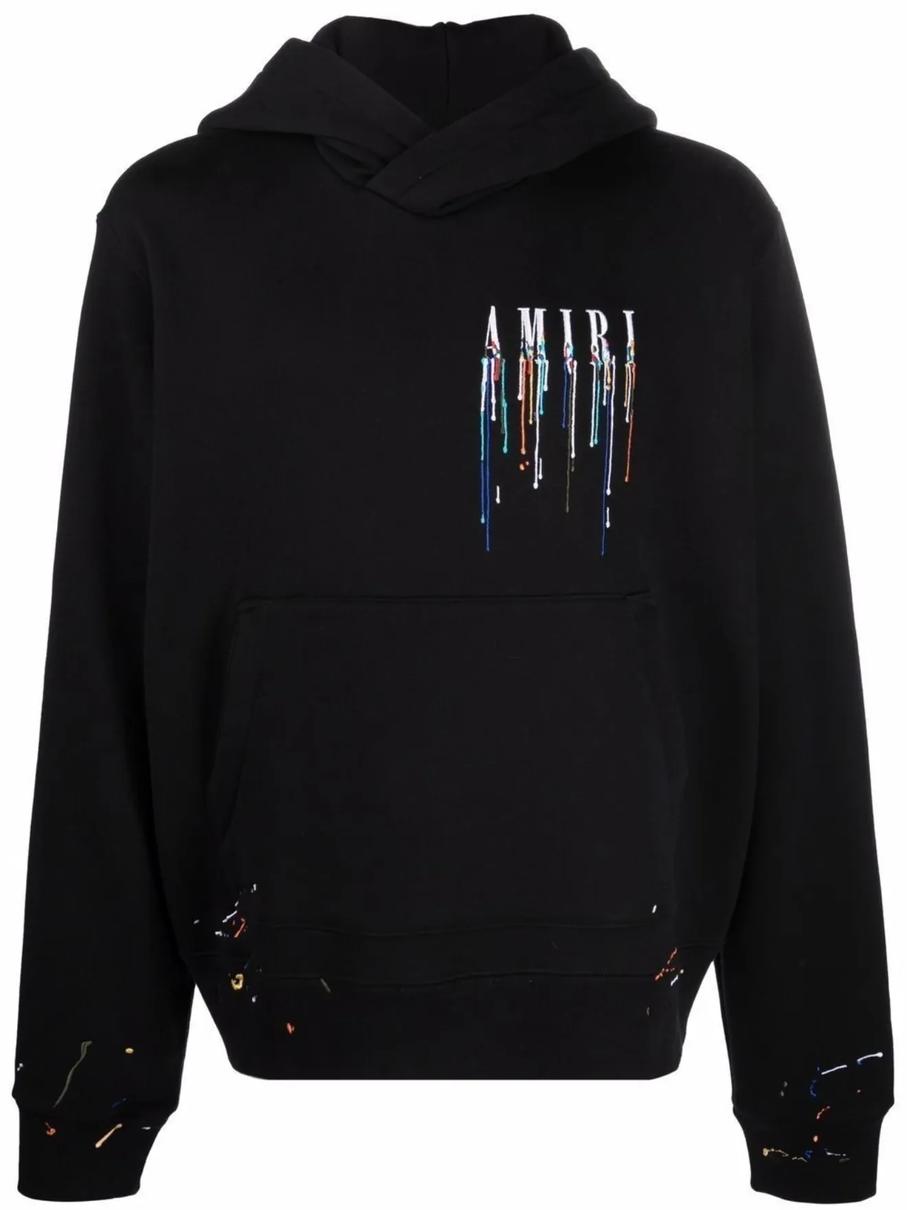 AMIRI paint drip logo hoodie black | MODES