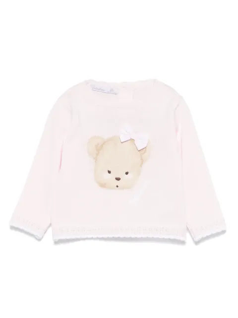 Patachou bear-motif sweater