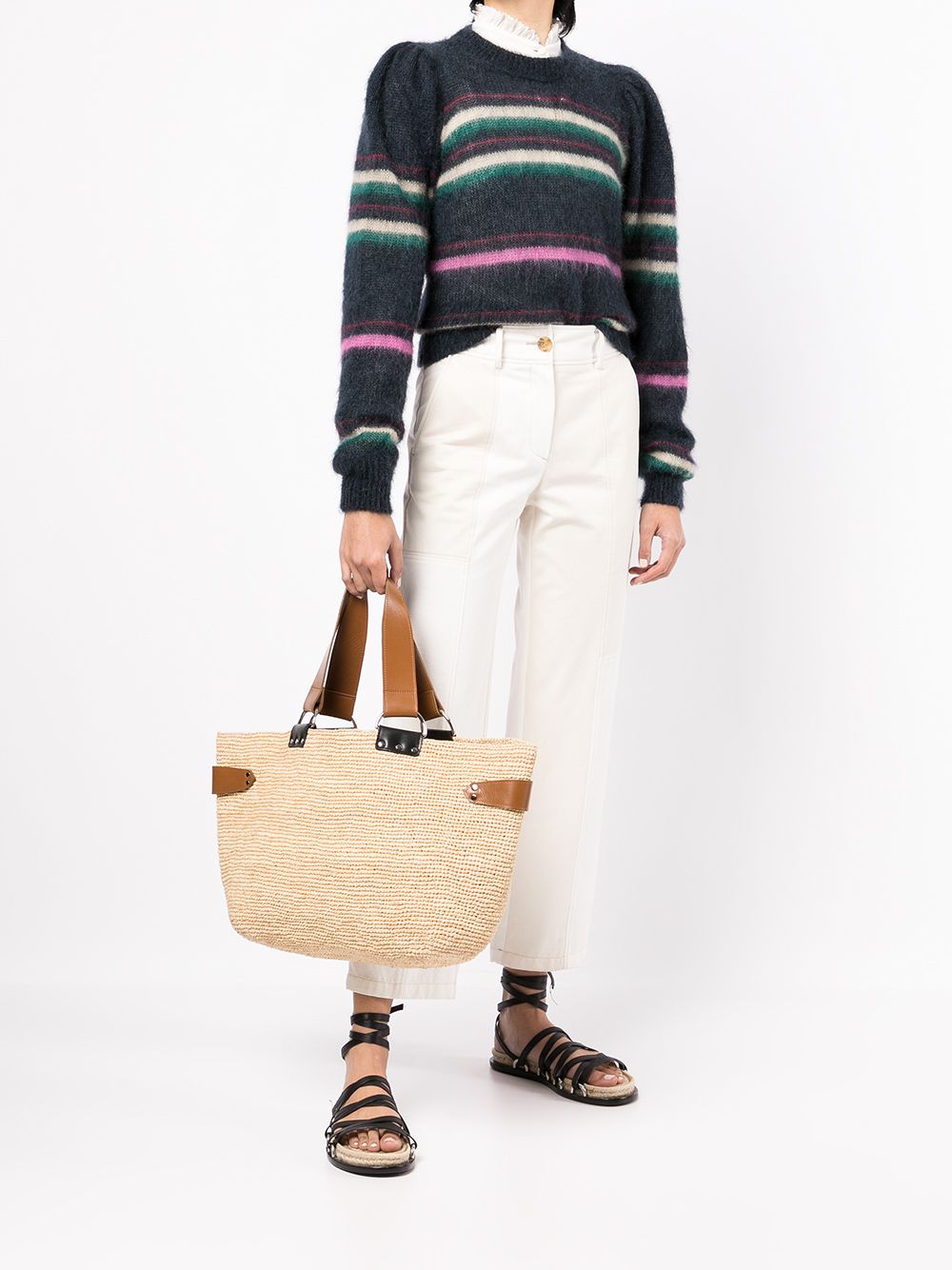 Bahiba Large Straw Tote Bag in Beige - Isabel Marant