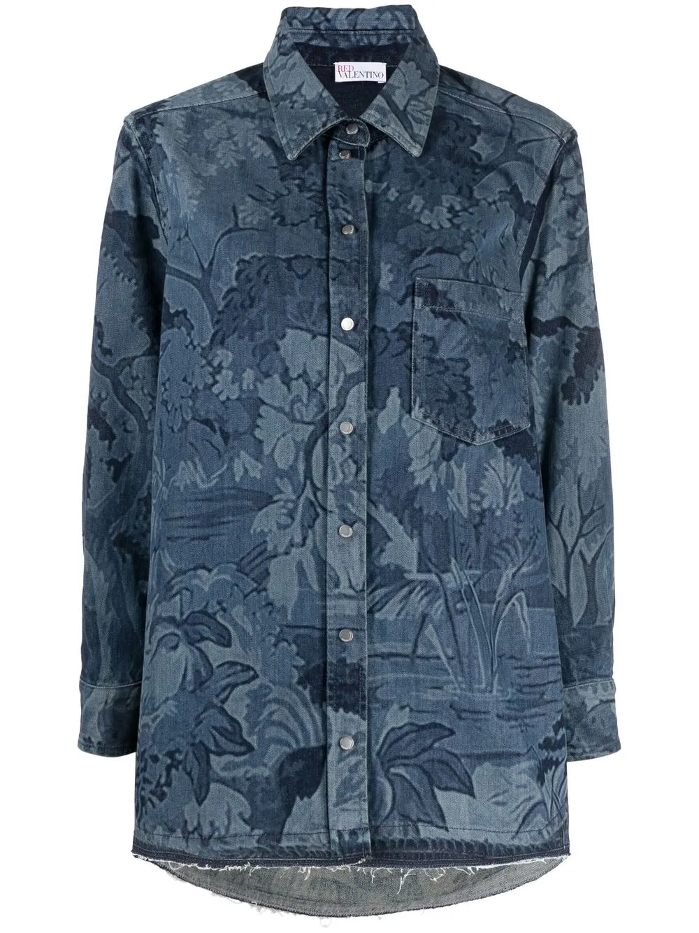 

RED Valentino patterned buttoned denim shirt - Blue