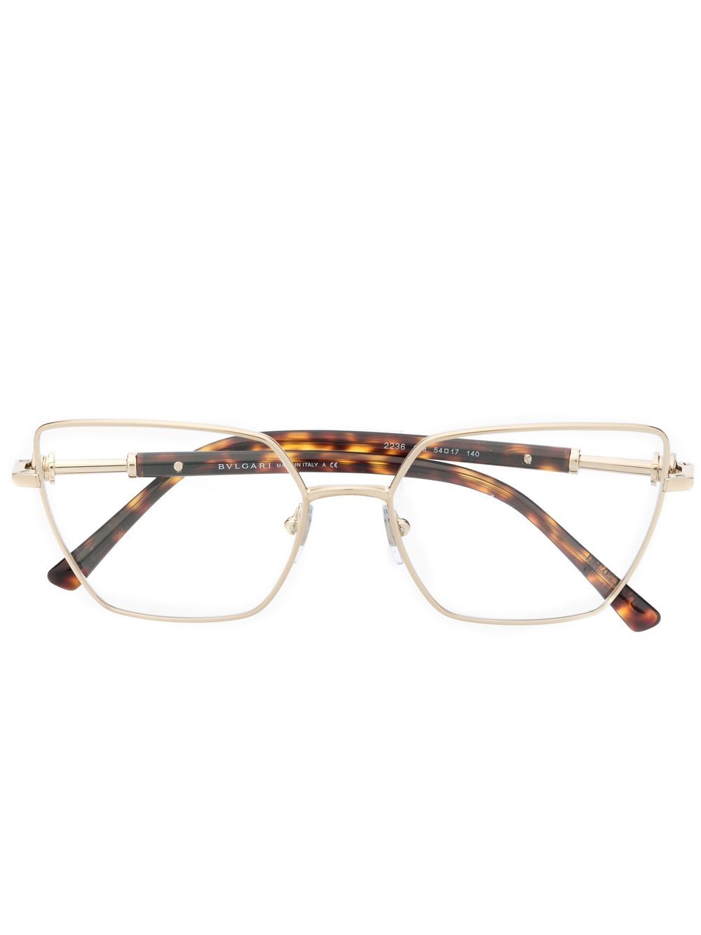 Bvlgari Metallic Cat Eye Frame Glasses Farfetch 