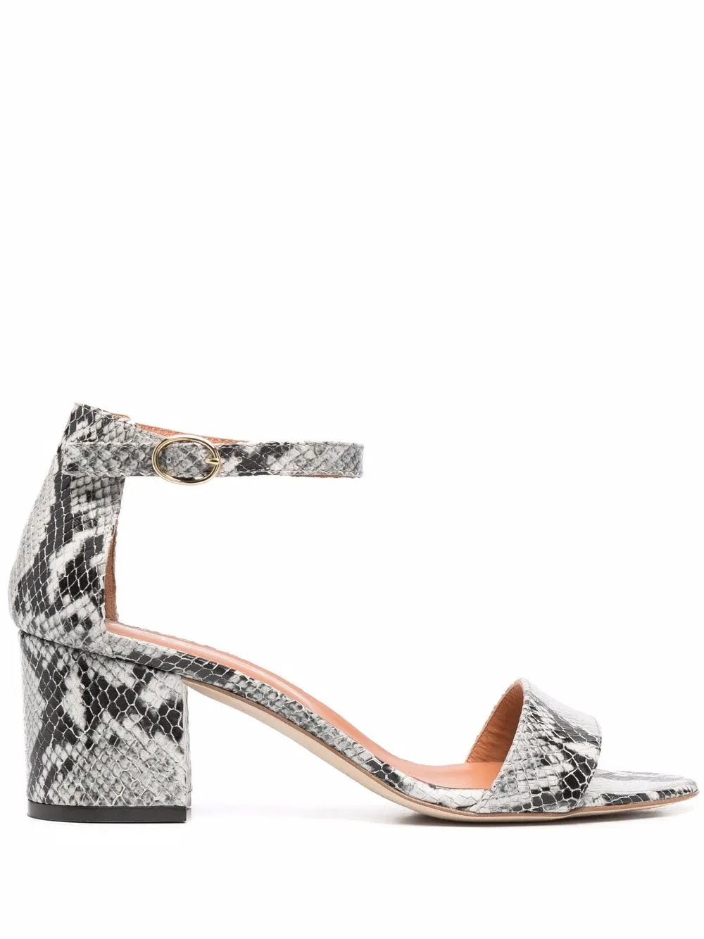 

Via Roma 15 sandalias con estampado de pitón - Negro