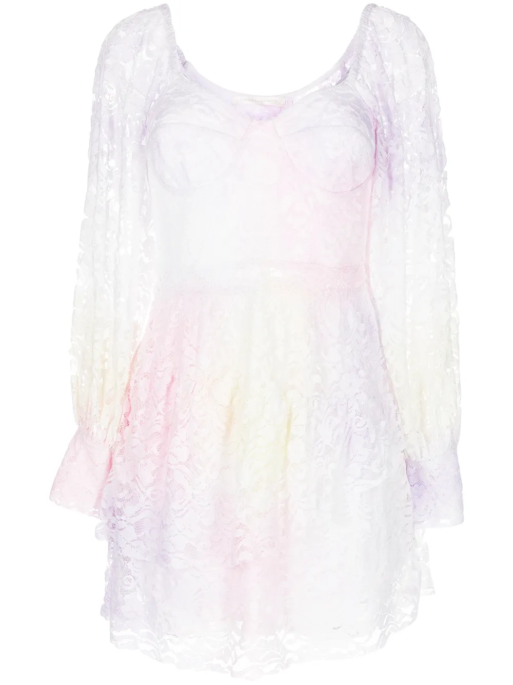 

LoveShackFancy Alela lace tie-dye mini dress - Pink