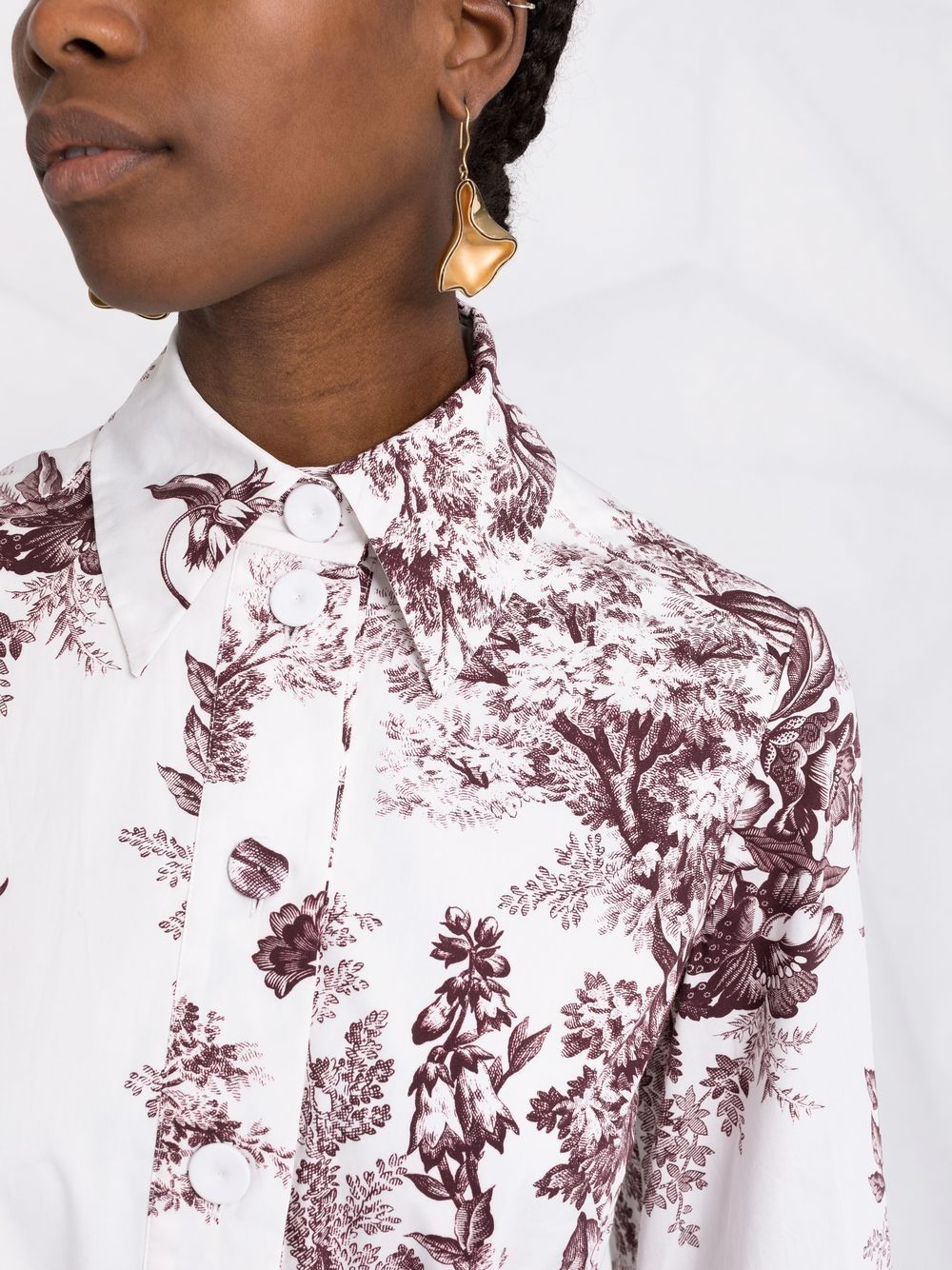 фото Erdem ethel floral-print maxi shirt dress