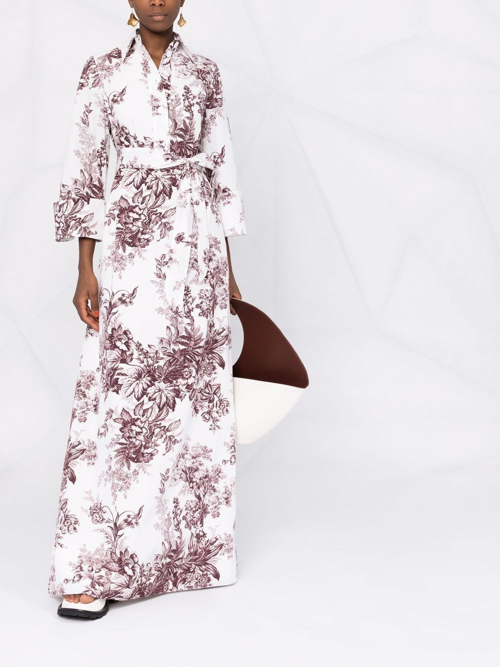 фото Erdem ethel floral-print maxi shirt dress