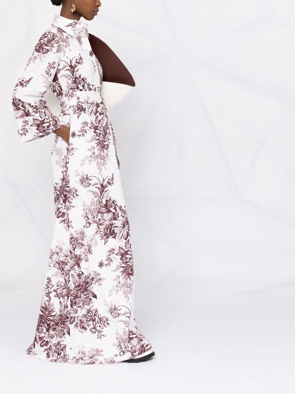 фото Erdem ethel floral-print maxi shirt dress