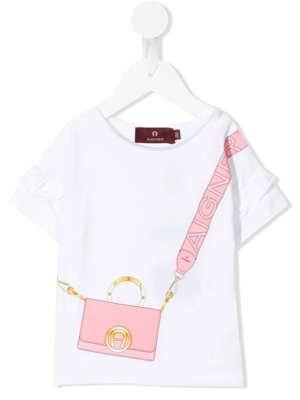 

Aigner Kids playera con bolsa estampada - Blanco