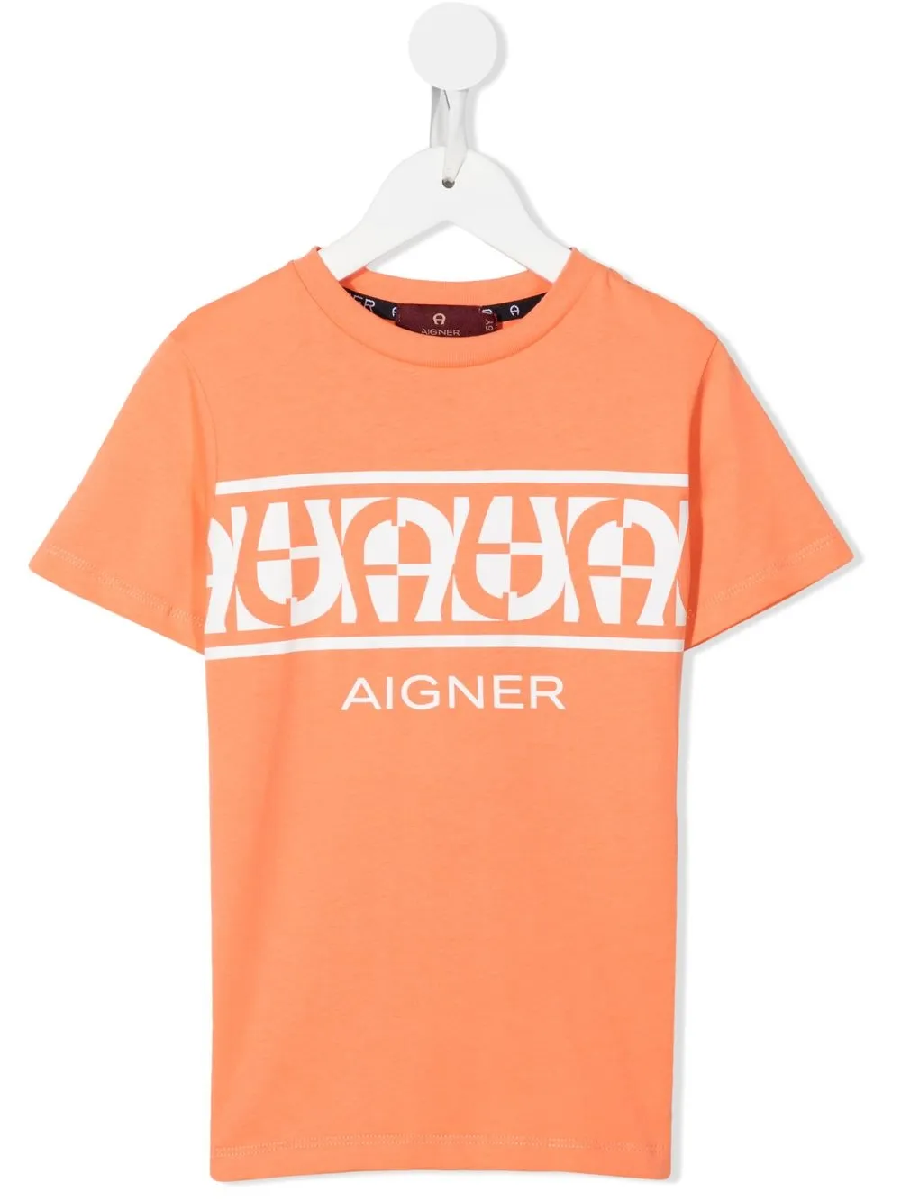 

Aigner Kids playera con logo estampado - Naranja