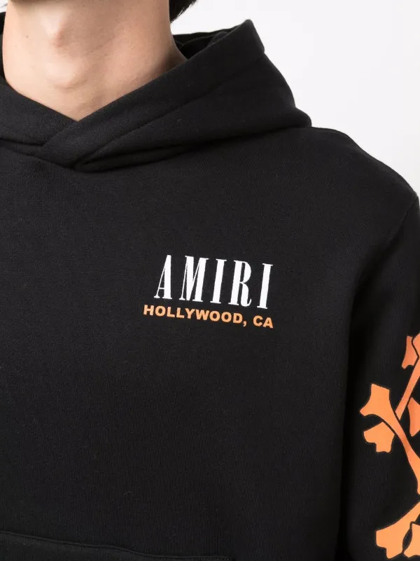 AMIRI Bones logo-print Hoodie - Farfetch