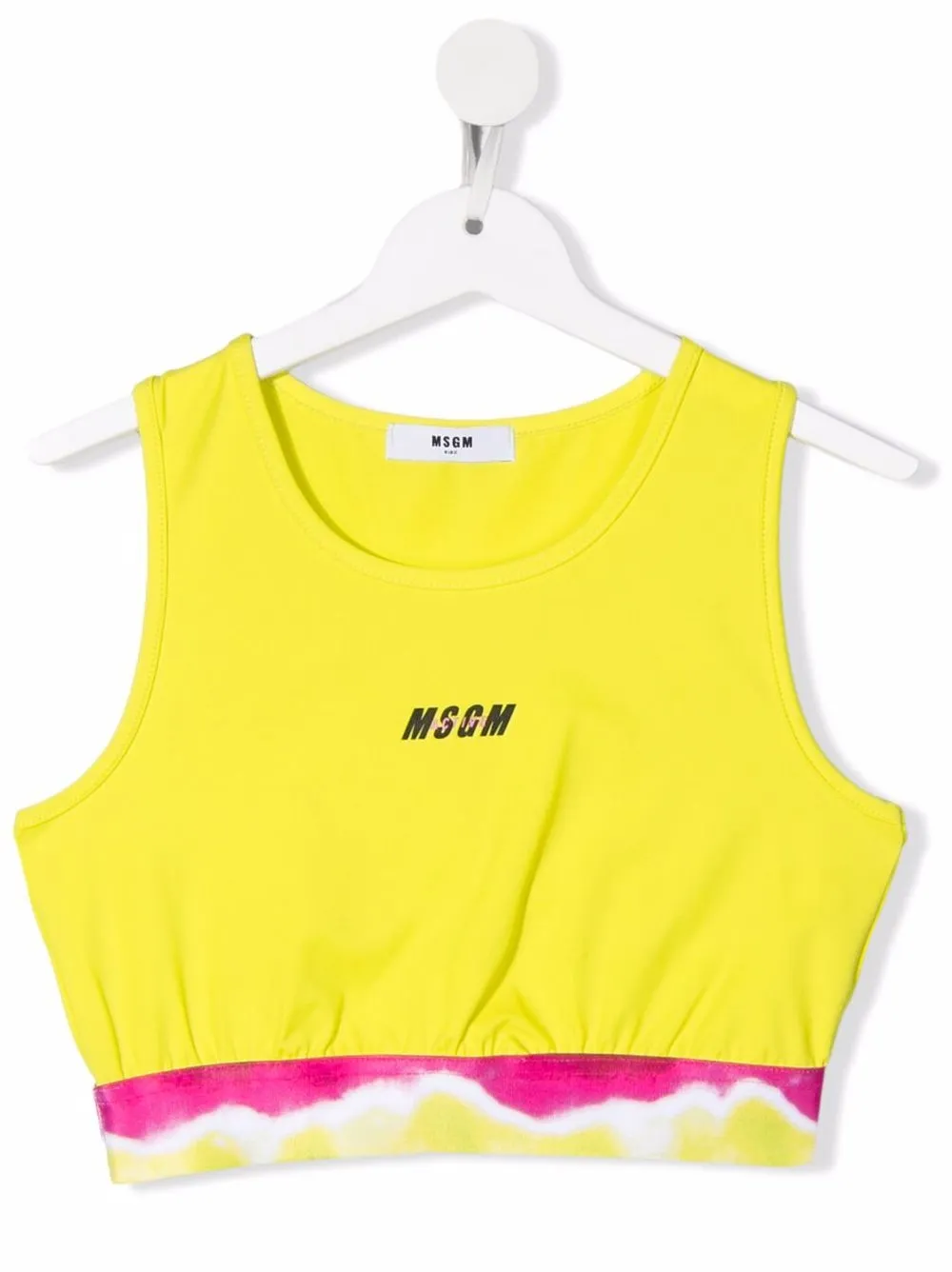 

MSGM Kids top corto con motivo tie-dye - Amarillo