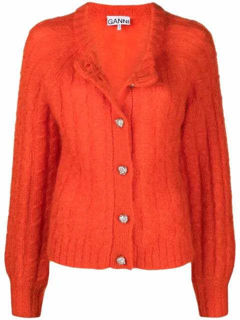 ganni cable knit cardigan