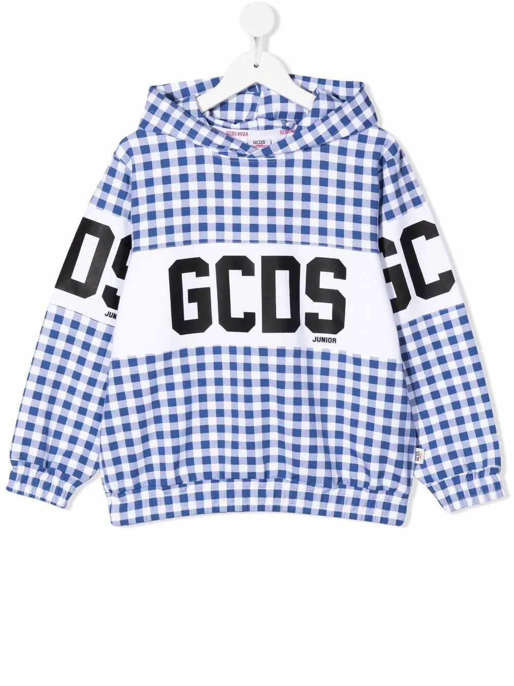 

Gcds Kids hoodie con estampado de cuadros - Azul