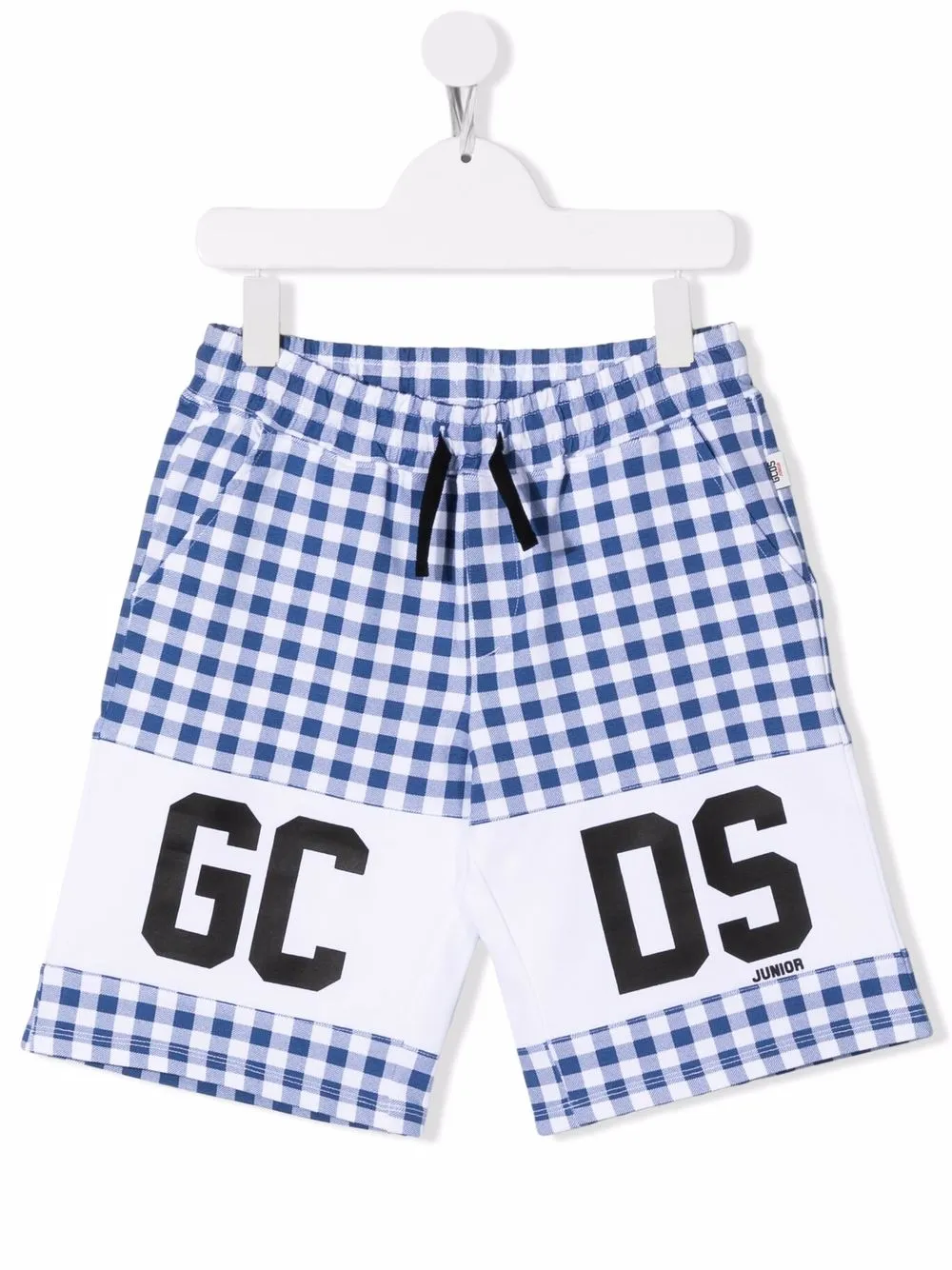 

Gcds Kids shorts rectos con motivo de cuadros - Azul