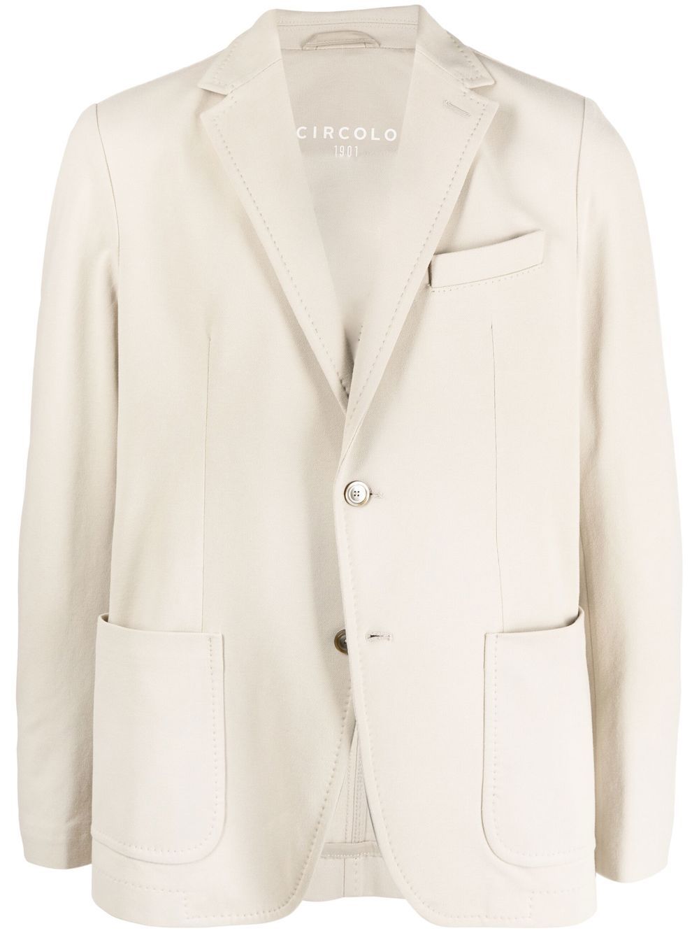 

Circolo 1901 single-breasted cotton blazer - Neutrals