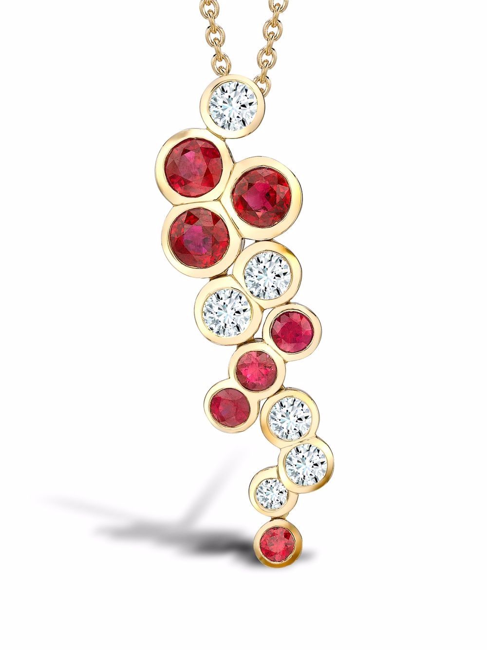 

Pragnell 18kt rose gold Bubble ruby diamond pendant necklace - Pink