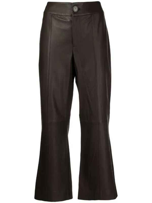 Vince Flared Leather Trousers - Farfetch