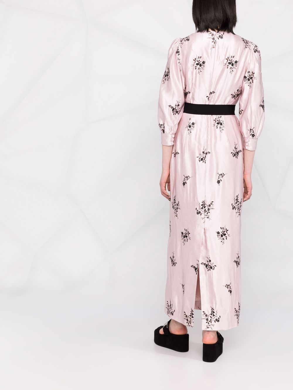 фото Erdem floral-embroidered tie waist midi dress