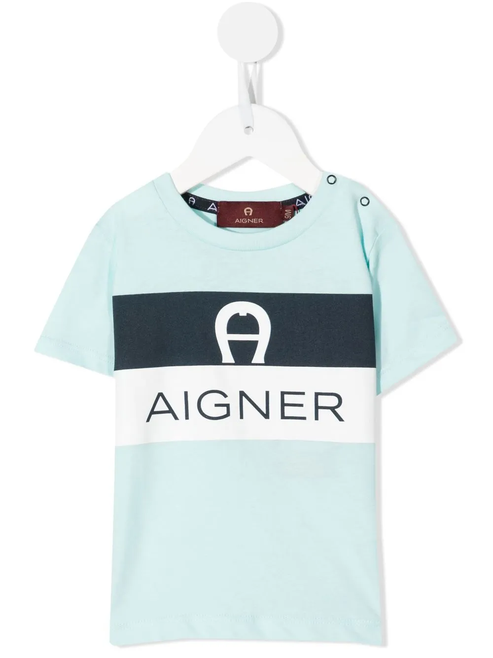 

Aigner Kids playera a rayas con logo estampada - Azul