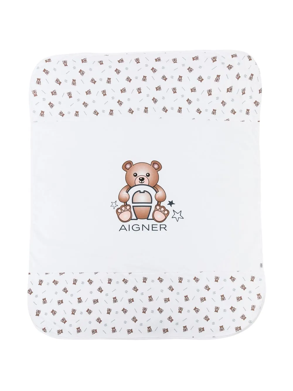 

Aigner Kids teddy-bear print blanket - White