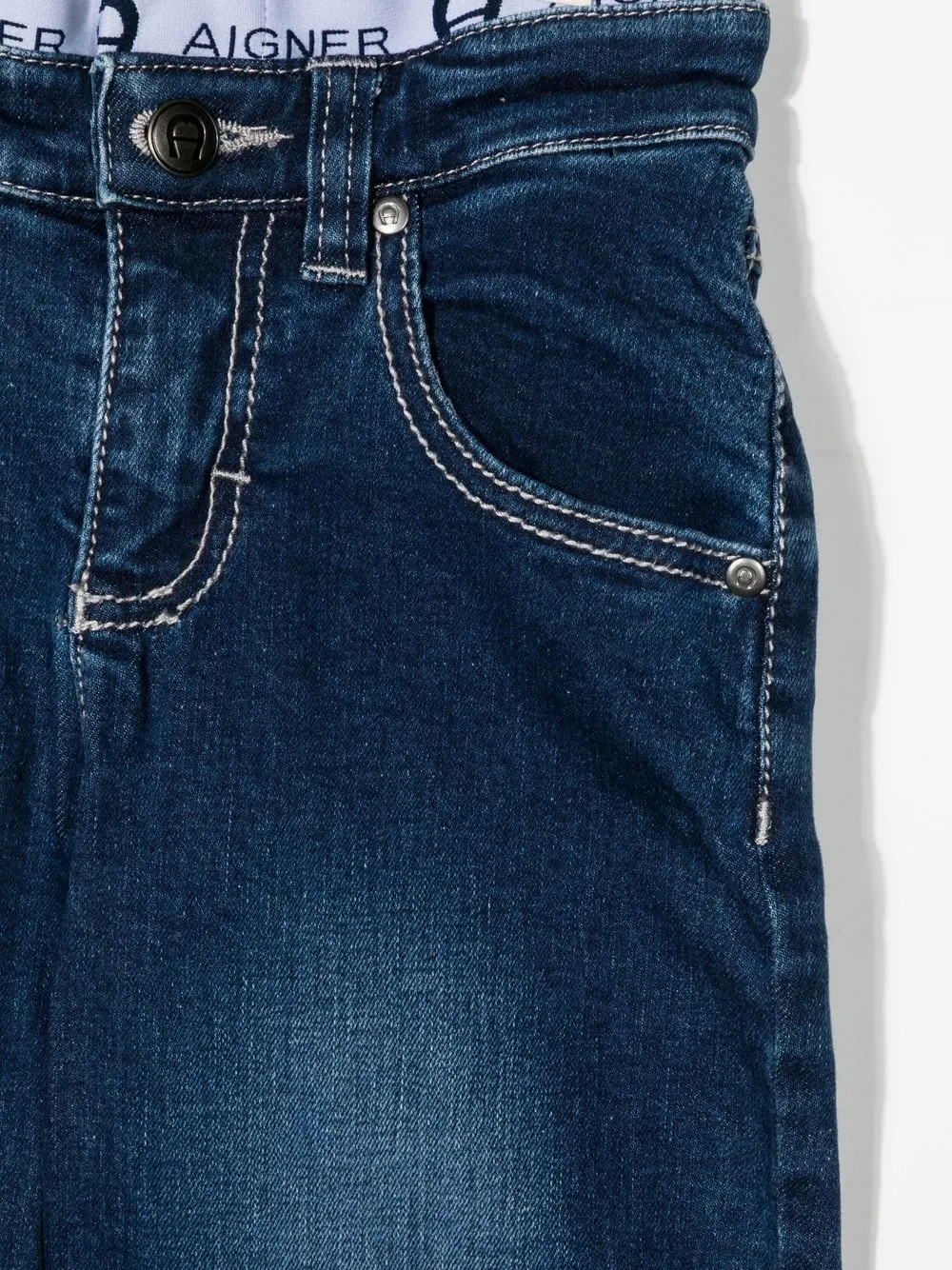  Aigner Kids Jeans Shorts Mit Logo Bund   Blau 