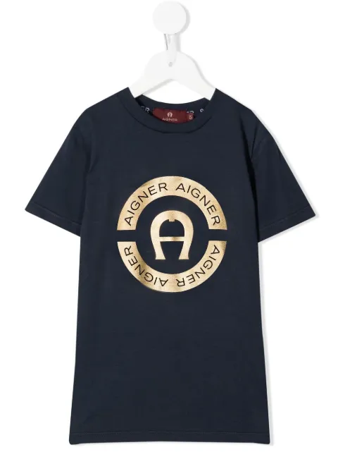 aigner kids logo印花t恤