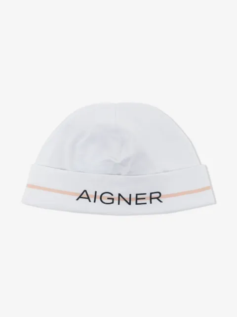 Aigner Kids logo-stripe print hat
