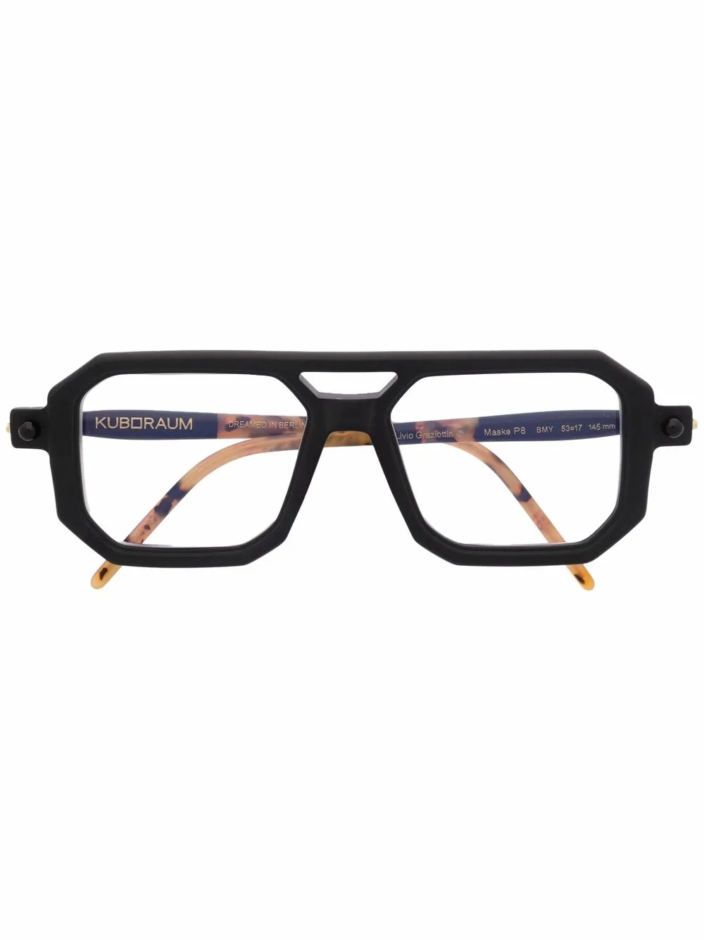 

Kuboraum lentes P8 oversize con armazón cuadrada - Negro