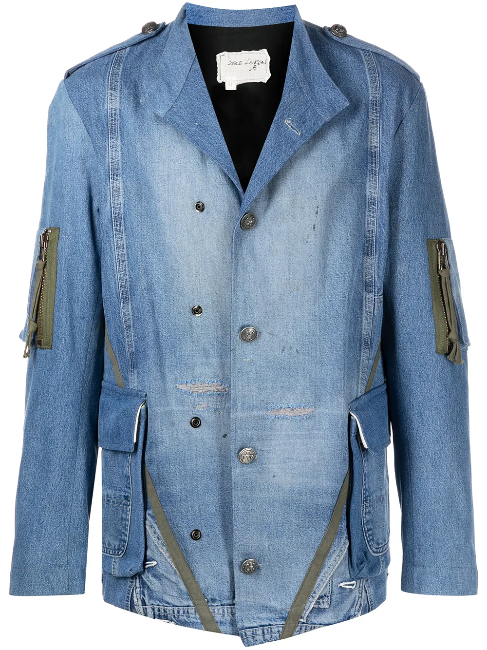 

Greg Lauren chamarra de mezclilla con efecto lavado - Azul