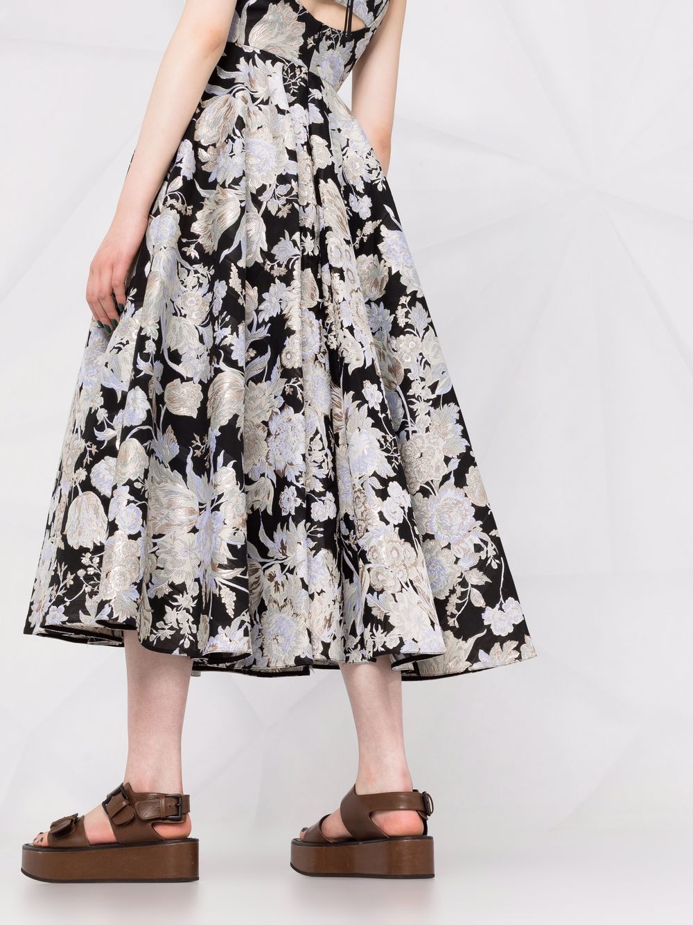 фото Erdem rea floral-jacquard flared dress