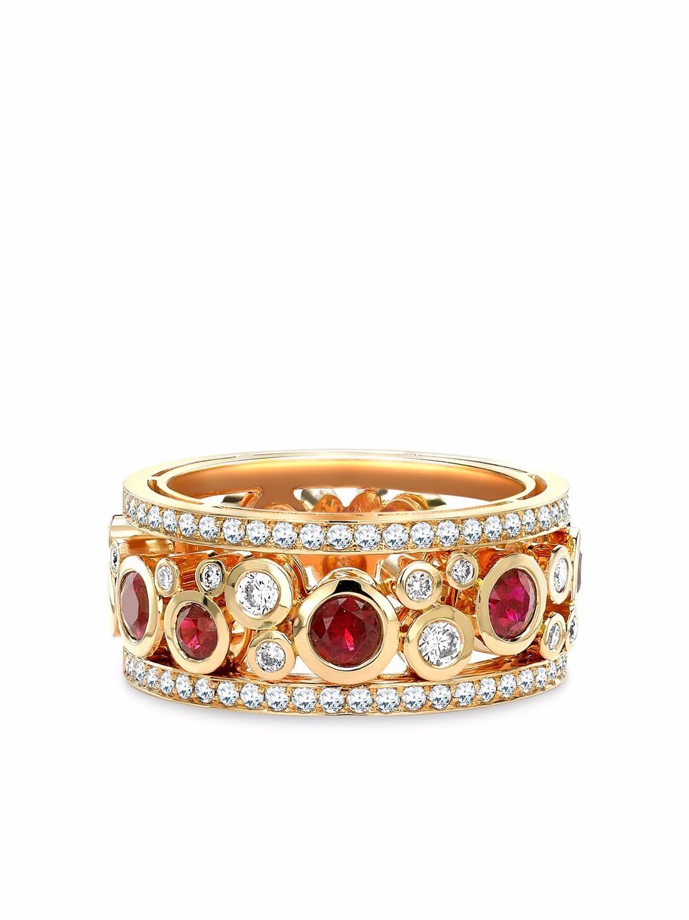 

Pragnell 18kt rose gold Bubble ruby diamond dress ring - Pink