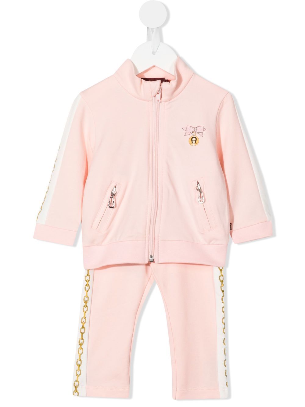 

Aigner Kids traje deportivo con logo estampado - Rosado