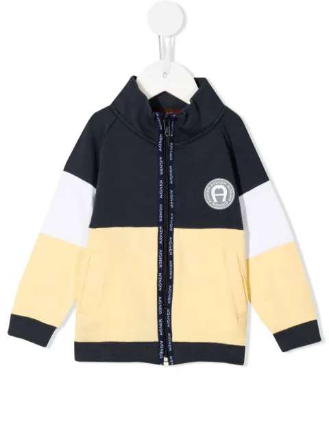 Aigner Kids zip-front logo sweatshirt