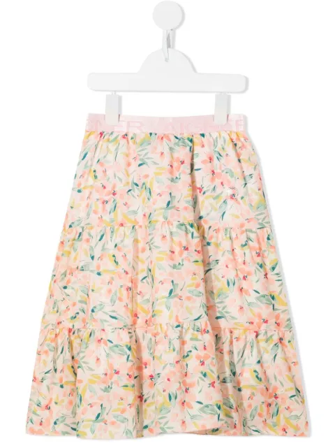 Aigner Kids A-line floral-print skirt