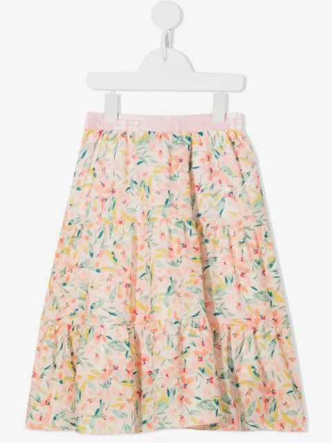 Aigner Kids A-line floral-print skirt
