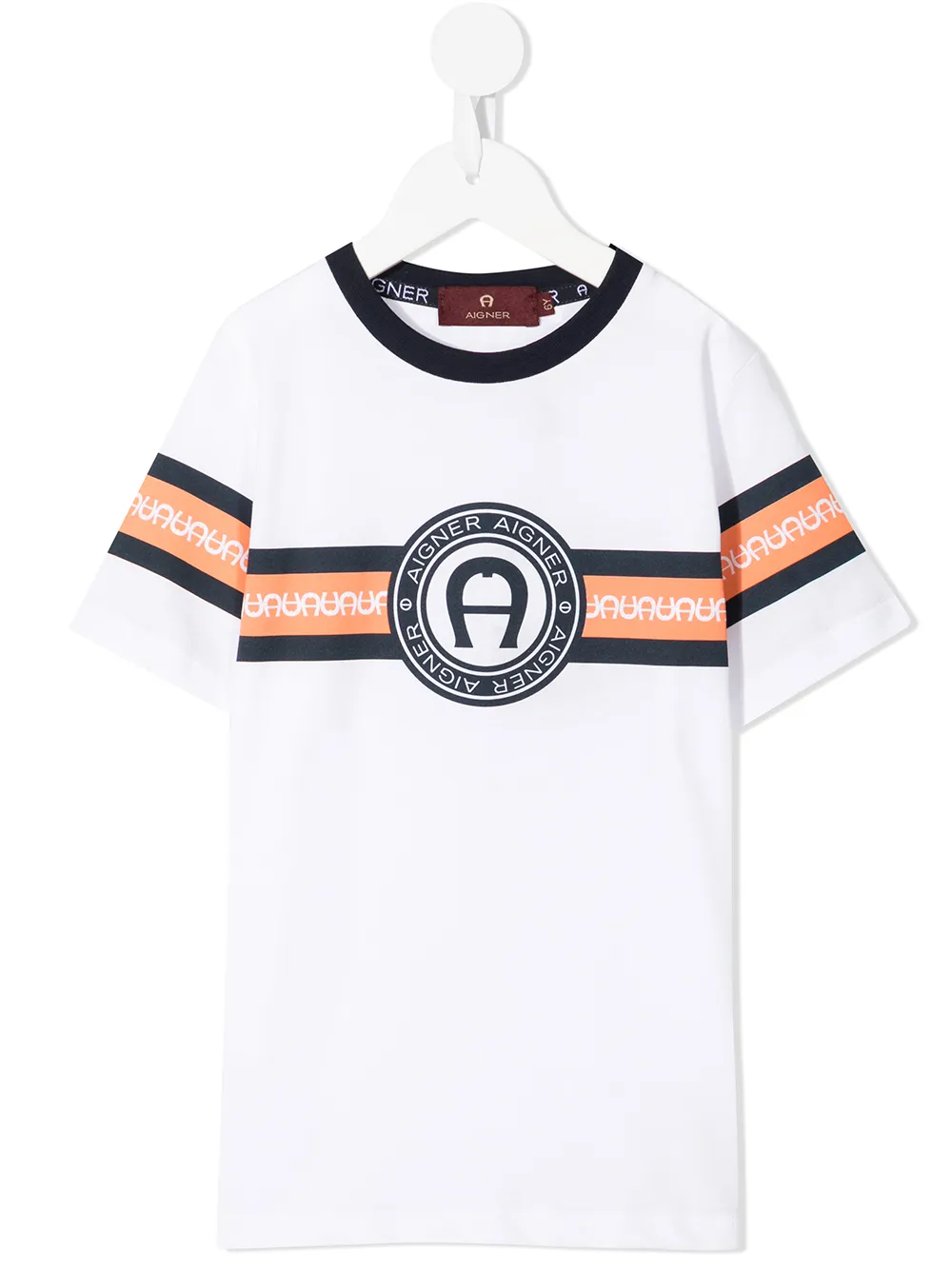 

Aigner Kids playera con logo estampado - Blanco