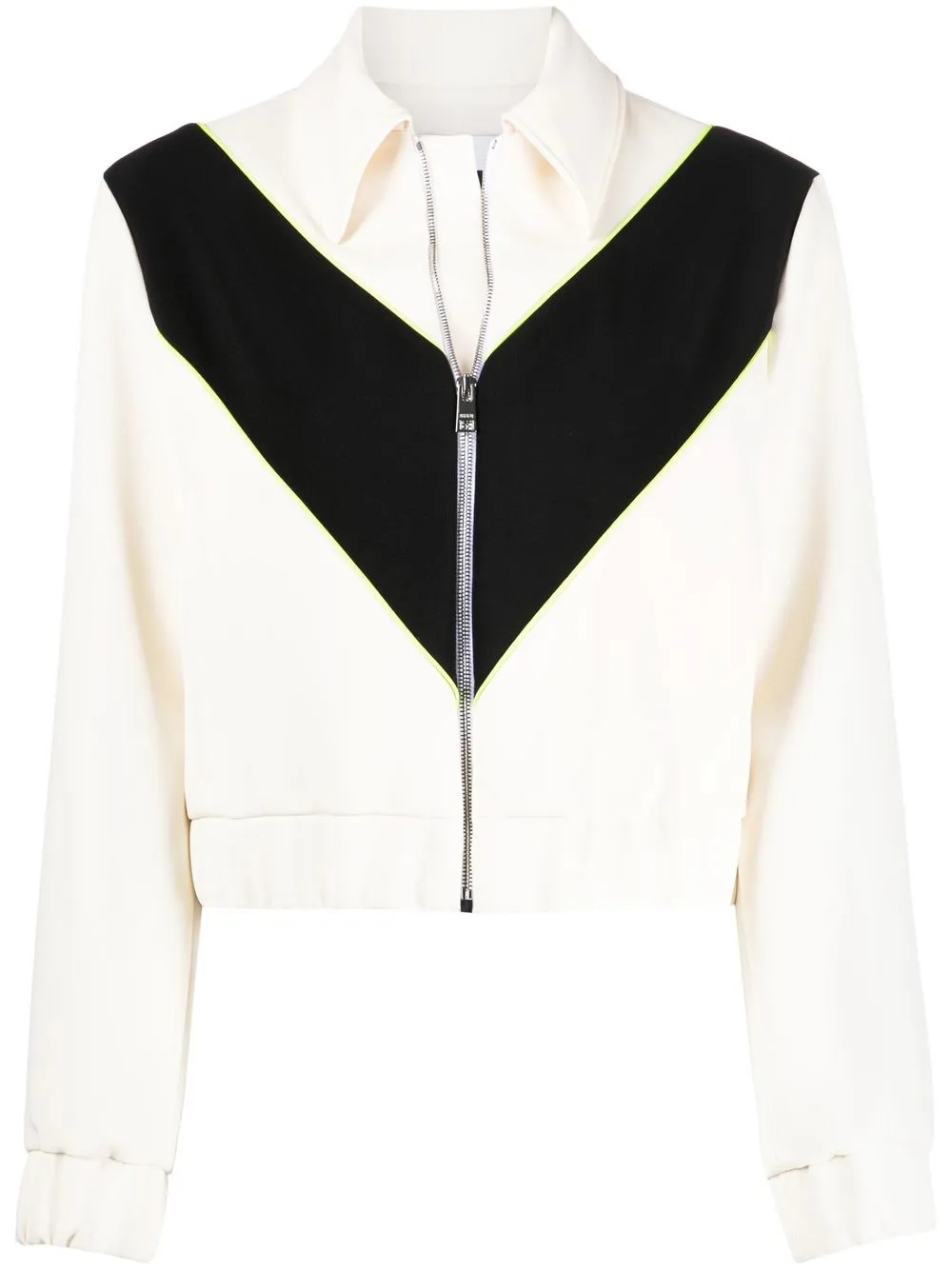 

MSGM two-tone zip-up shirt jacket - Neutrals