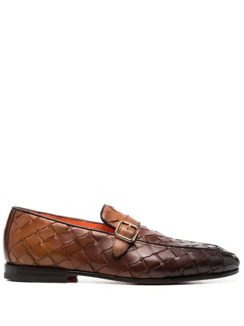 Santoni interwoven leather loafers