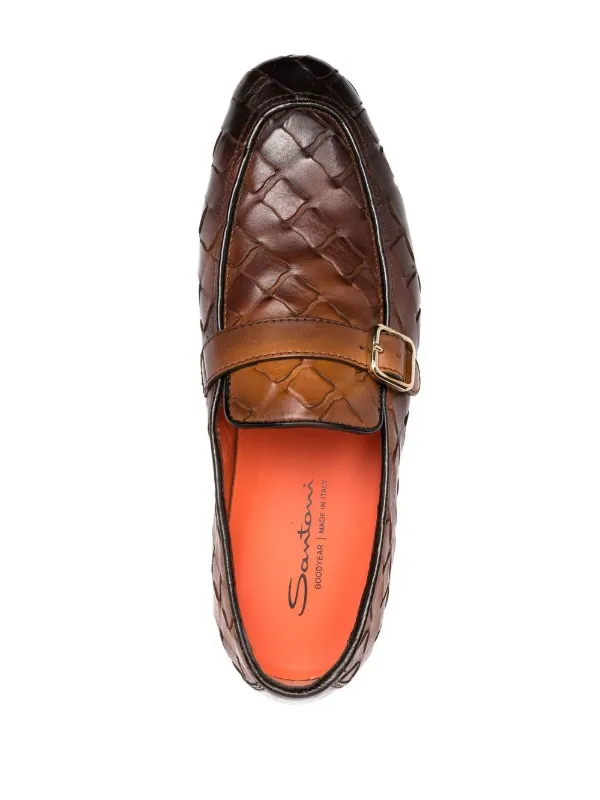Santoni ブラウン レザー ローファー Santoni レザーローファー | ブラウン | FARFETCH JP