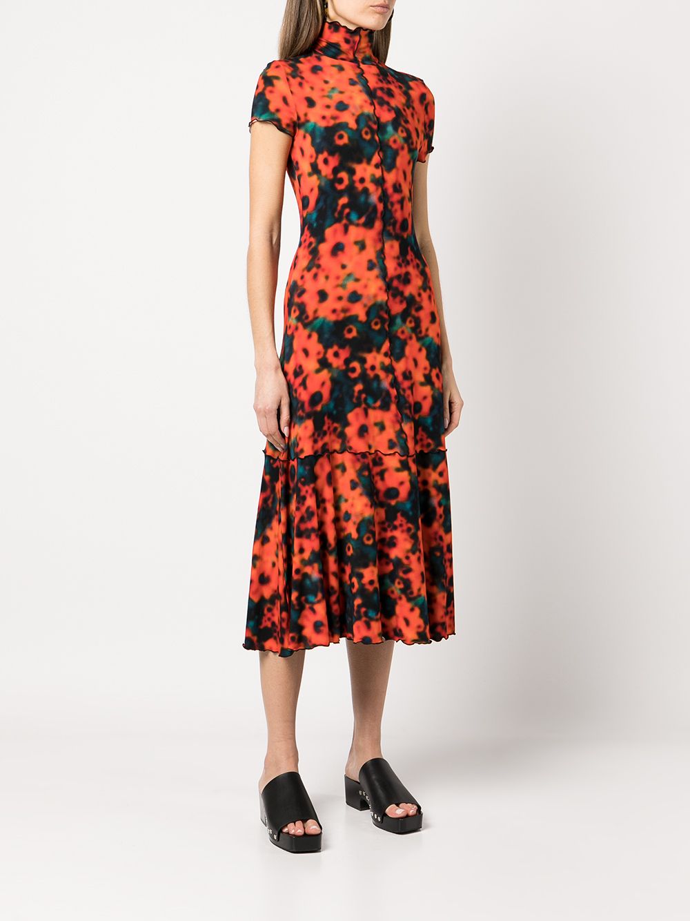 Proenza Schouler White Label Sunflower abstract print Midi Dress