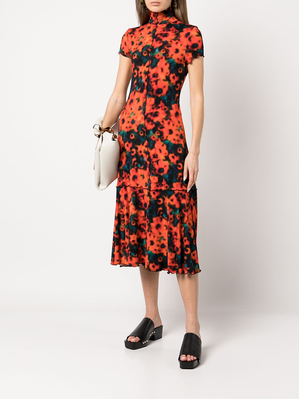 Proenza Schouler White Label Sunflower abstract print Midi Dress